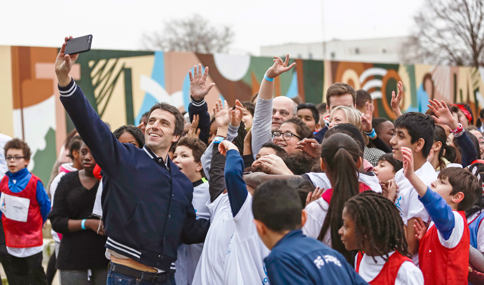 Tony Estnaguet foule